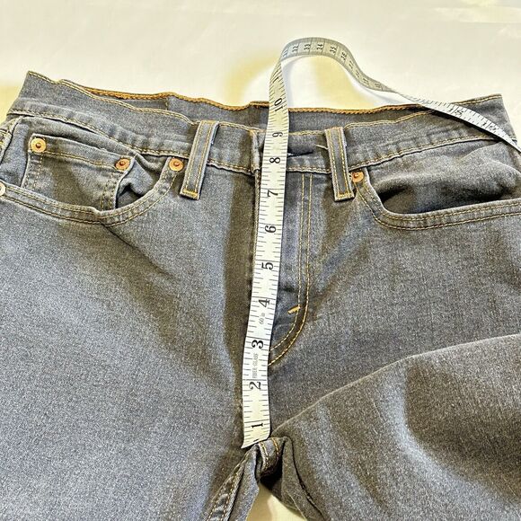 Vintage Levis 502 Jeans Mens Straight 28x30 Light Gray skater Button Fly Stretch - Picture 15 of 16